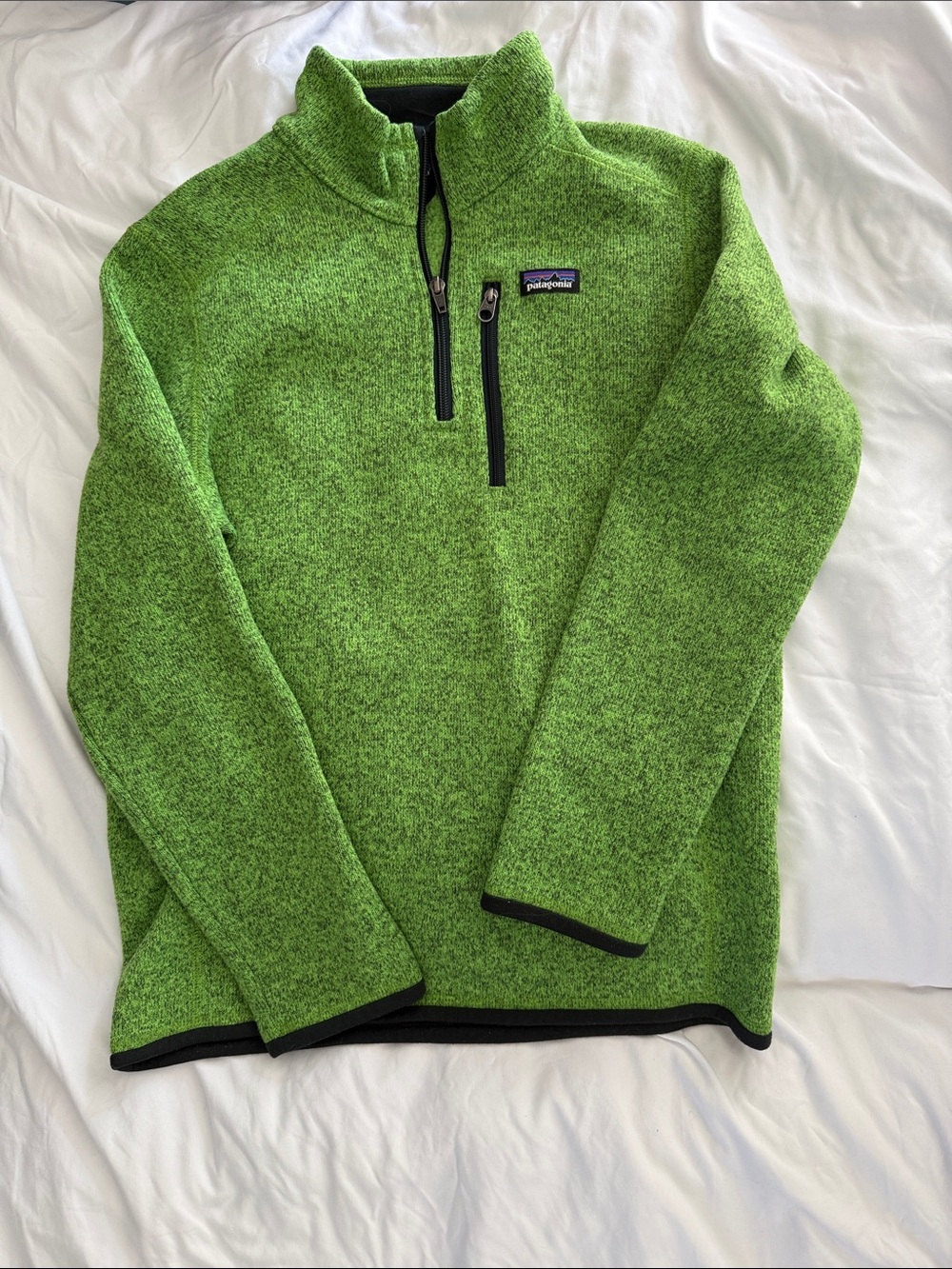 Patagonia Boy’s Bright Green Half-Zip Fleece Pullover